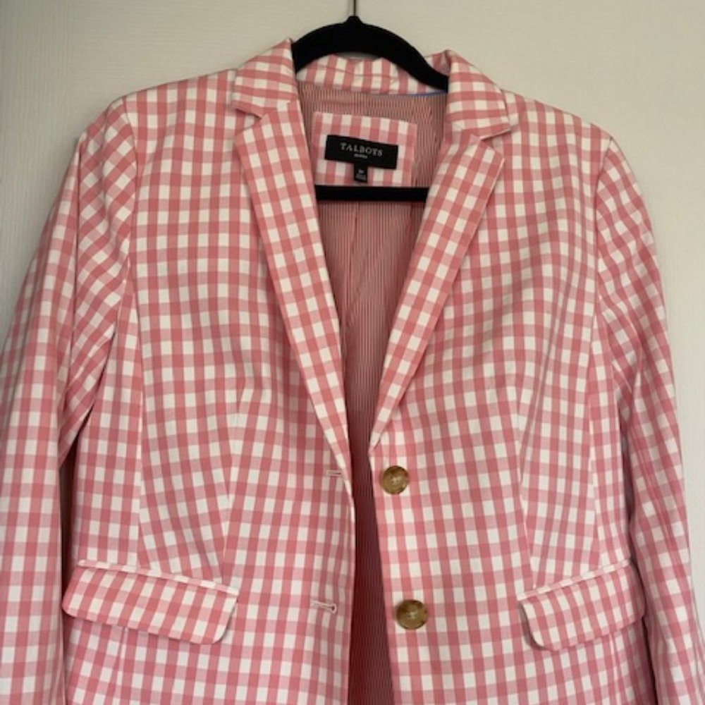 Talbots pink and white jacket